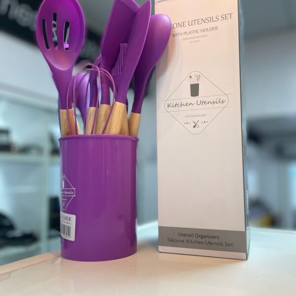 FALMER SILICONE UTENSILS SET WITH PLASTIC HOLDER KITCHENWARE